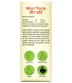Morr-Forte Minoxidil 5% for hair treatment is applied to the thinning area with a pipette.
