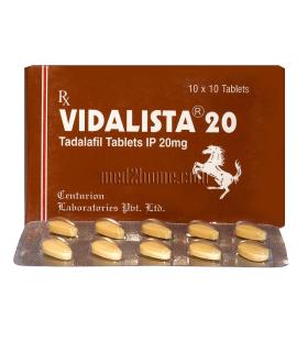 Vidalista is a complete analogue of Cialis. The strip contains 10 tablets of 20mg tadalafil each.