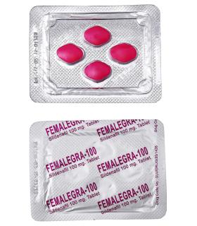 Strips Femalegra contain 4 pink tablets of sildenafil 100 mg.