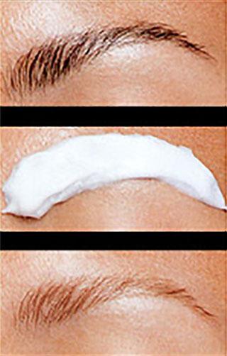Example of lightening eyebrows with Jolen cream